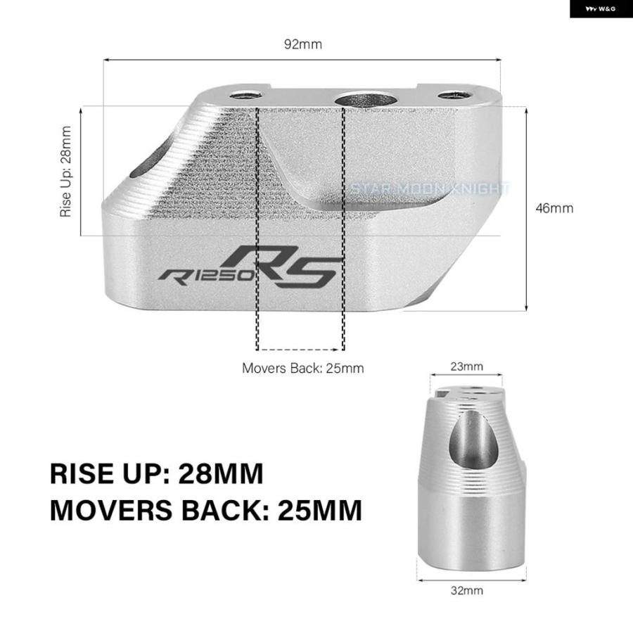 並行輸入品BMW R1200RS 2015 - 2020 R1250RS 2019 - 2021 R 1200 1250 RS オートバイ ハンドルバー ライザークランプ 延長 ハンドルバー アダプター_11