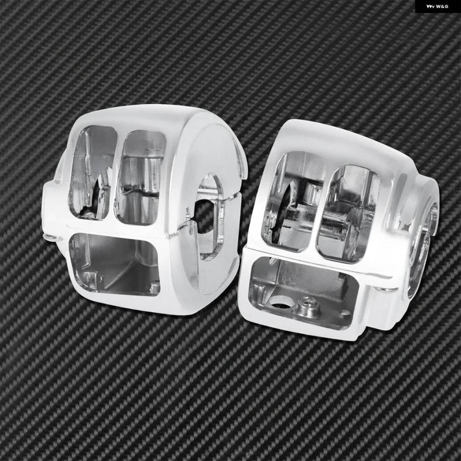 並行輸入品オートバイ ブラック/クロームスイッチ ハウジング カバー ハンドルバー コントロール ハーレー ソフテイル スポーツスター XL883N ダイナ スの画像