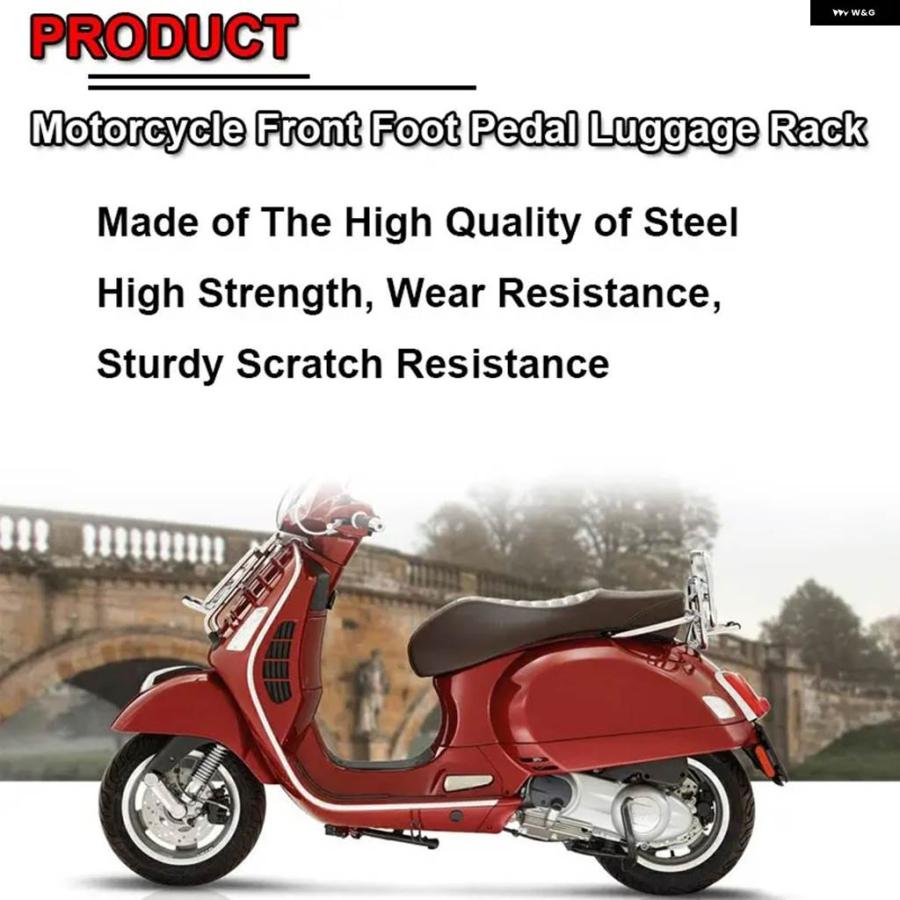 並行輸入品VESPA GTS GTV 300 250 GTS250 GTS300 GTV300 2008-2021 バイク アクセサリー フロントフットペダル ラゲッジラック ブラケット ホルダーの画像