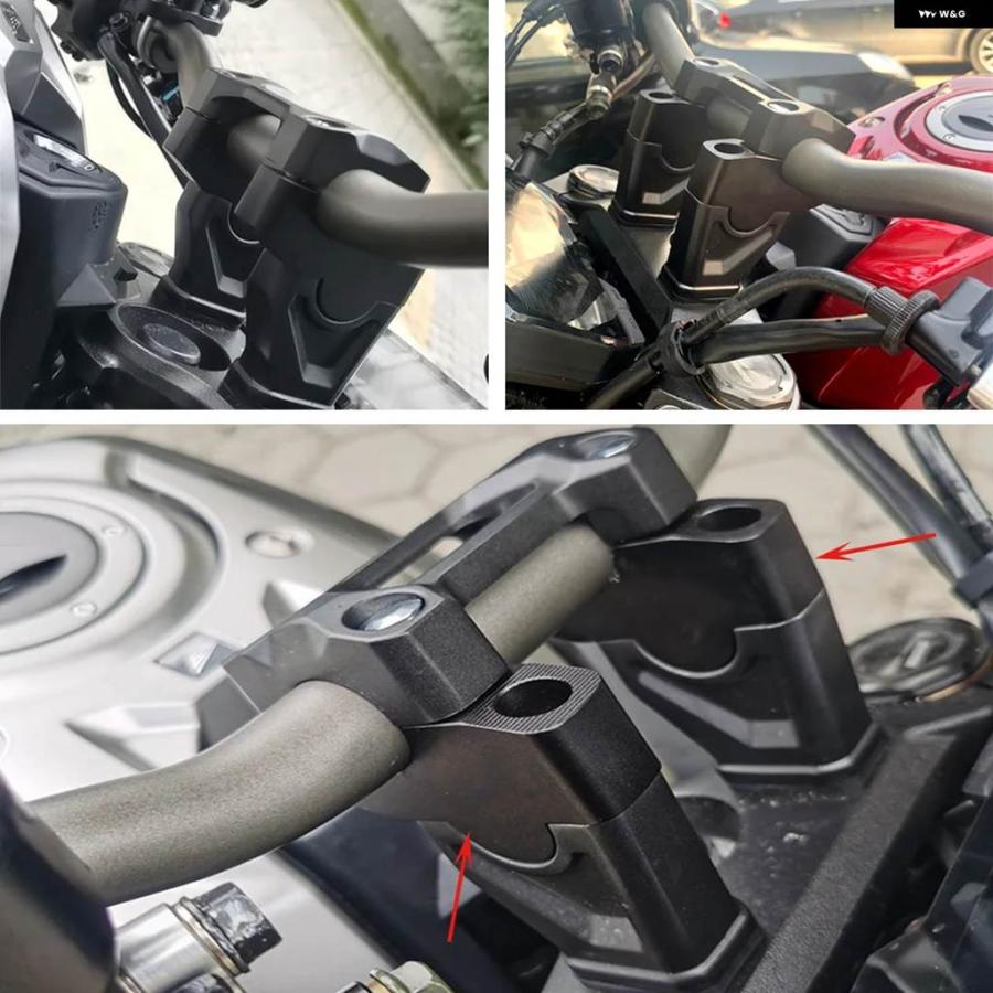 並行輸入品バイク ハンドルバー エレベート ブラケット カスタムキット は ホンダ CB650R 1000R CRF1000 CRF1100Lに適合の画像