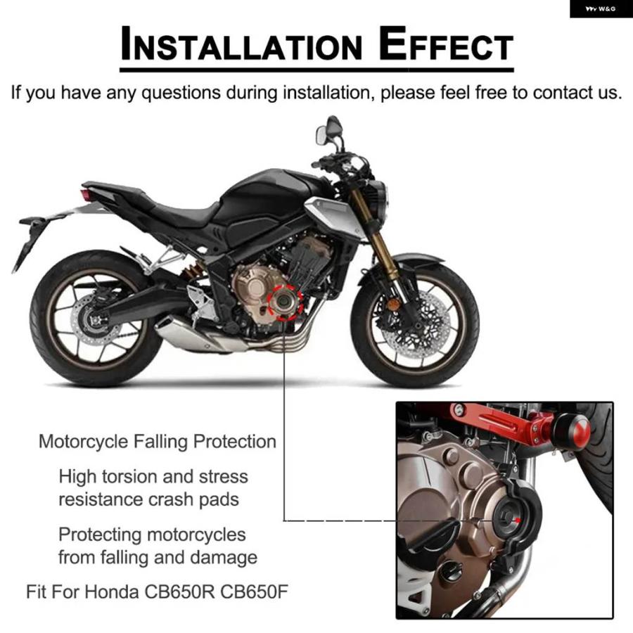並行輸入品CB650R オートバイ エンジン ガード ステーター フレーム スライダー プロテクター クラッシュ パッド ホンダ 2019-2022 CB650F 2014-2019_7