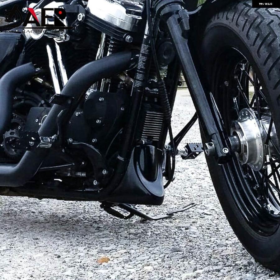 並行輸入品DYNA バイク マッドガード グロスブラック フロントアンダーチンスポイラー エアダム フェアリング カバー ハーレー ダイナ 2006年以降の画像