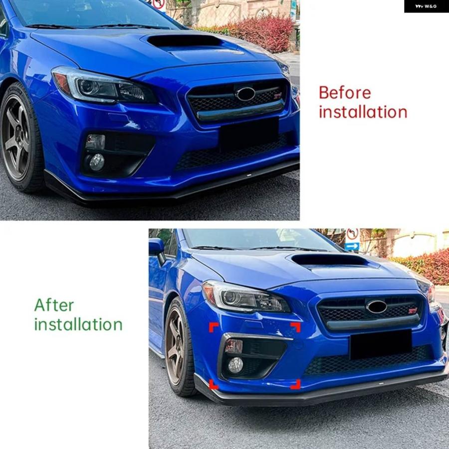 並行輸入品車用フロント バンパー スポイラー スプリッター フォグランプ スポイラー カバー トリム スバル WRX STI VA 2014-2016 カーボンの画像