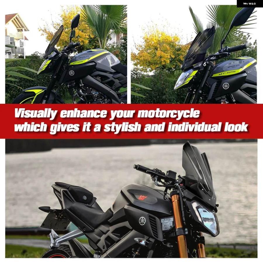 並行輸入品PARABRISAS オートバイ ウィンドスクリーン ウィンドデフレクター ヤマハ MT-125 MT125 2015-19 フライスクリーンの画像