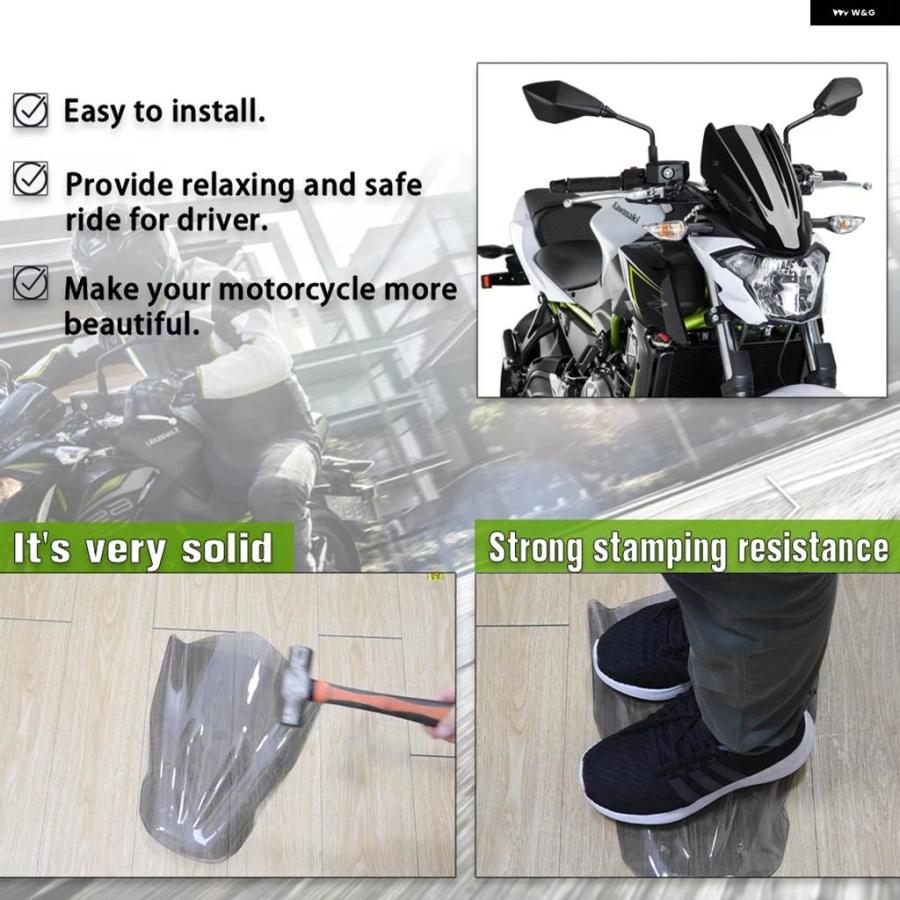 並行輸入品Z650 アクセサリー ウインドスクリーン ウインドシールド シールドスクリーン バイザー ウインドデフレクター カワサキ Z 650 Z-650 2017-201の画像