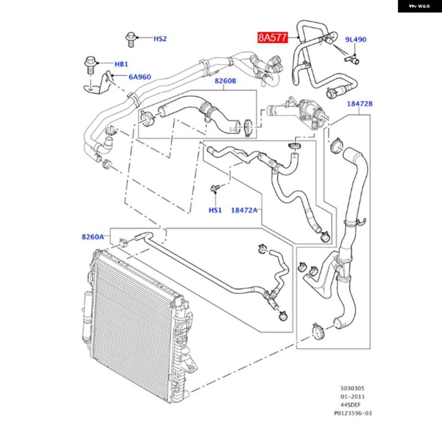 並行輸入品車用 ラジエーター 冷却ホース LR006158 ランドローバー ディスカバリー3 レンジローバー スポーツ 2006-2009 4.4L V8 ガソリン エンジンの画像