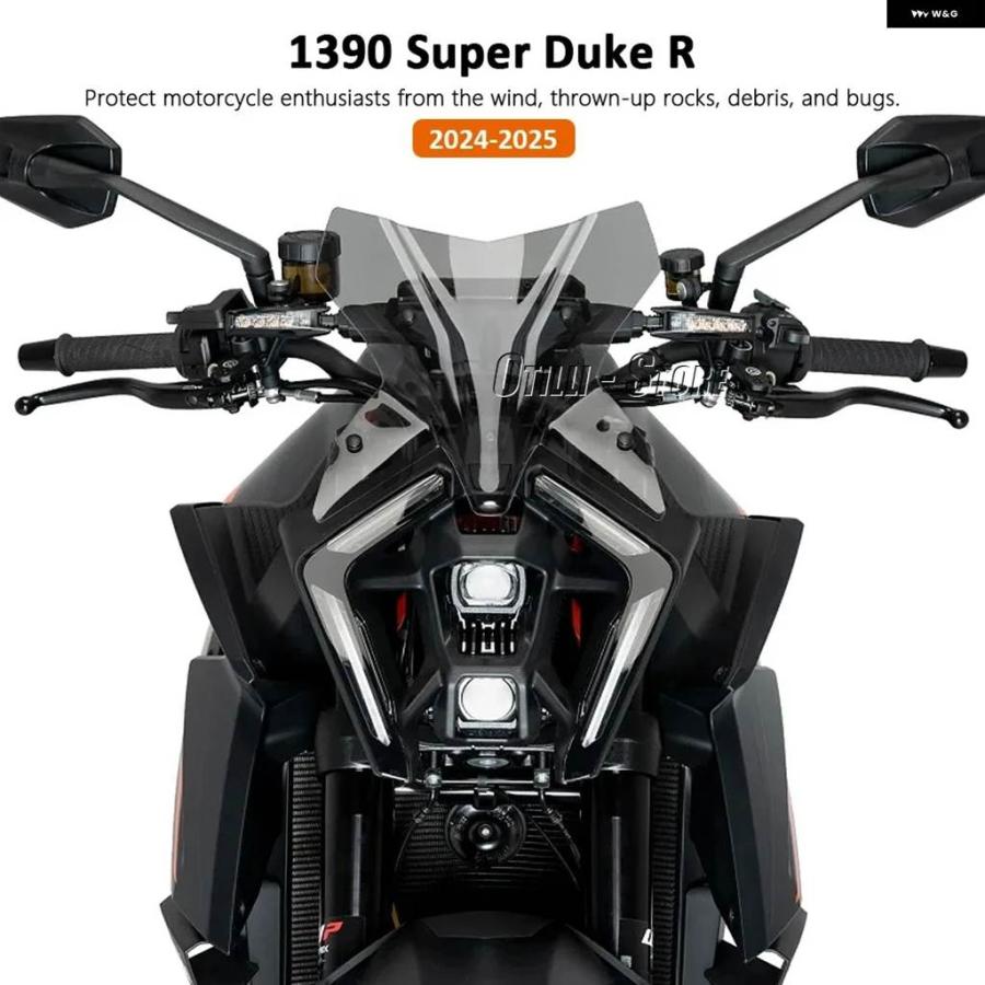 並行輸入品オートバイ スポーツツーリングバイザー風防風スクリーンアクセサリー1390スーパーデュークR 1390 SUPER DUKE R 2024 2025の画像