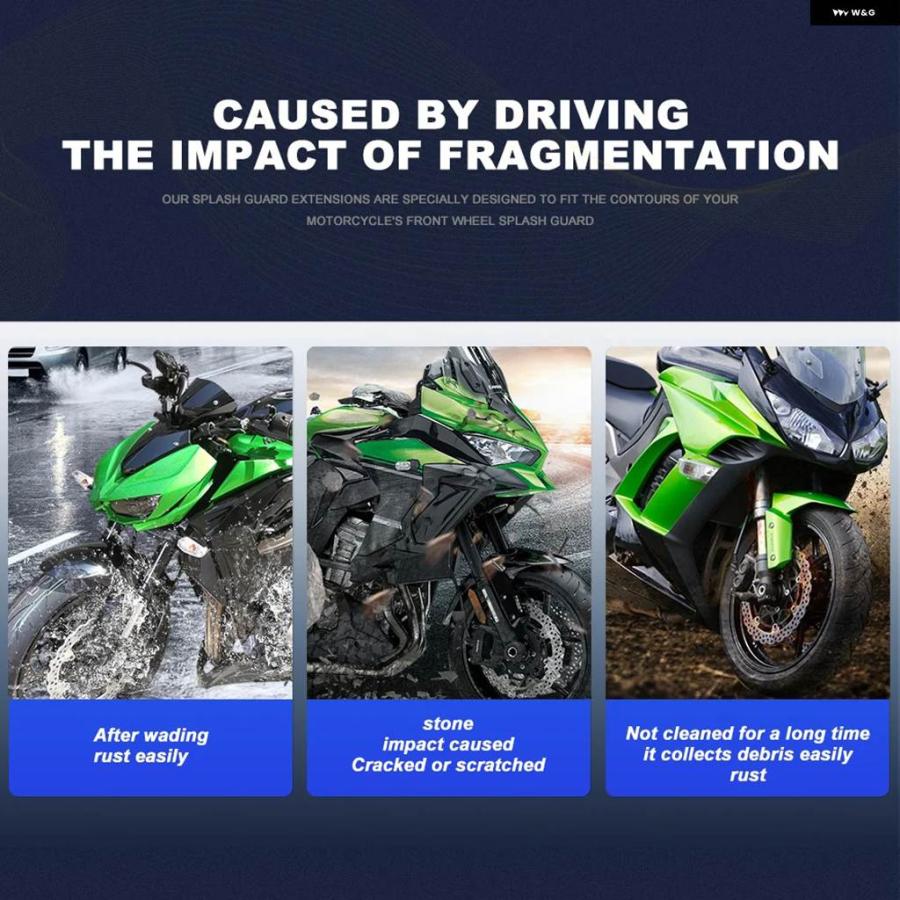 並行輸入品カワサキ VERSYS 1000 VERSYS1000 2019- バイク アクセサリー フロントフェンダー マッドガード エクステンダー マッドガード スプラッシュガの画像