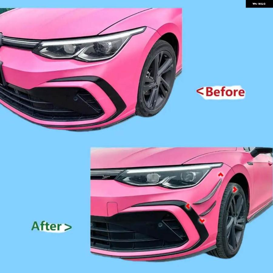 並行輸入品車フロント バンパー サイド カナード バンパー リップスポイラー トリム フォルクスワーゲン VW ゴルフ MK8スタンダードGTI GTDの画像