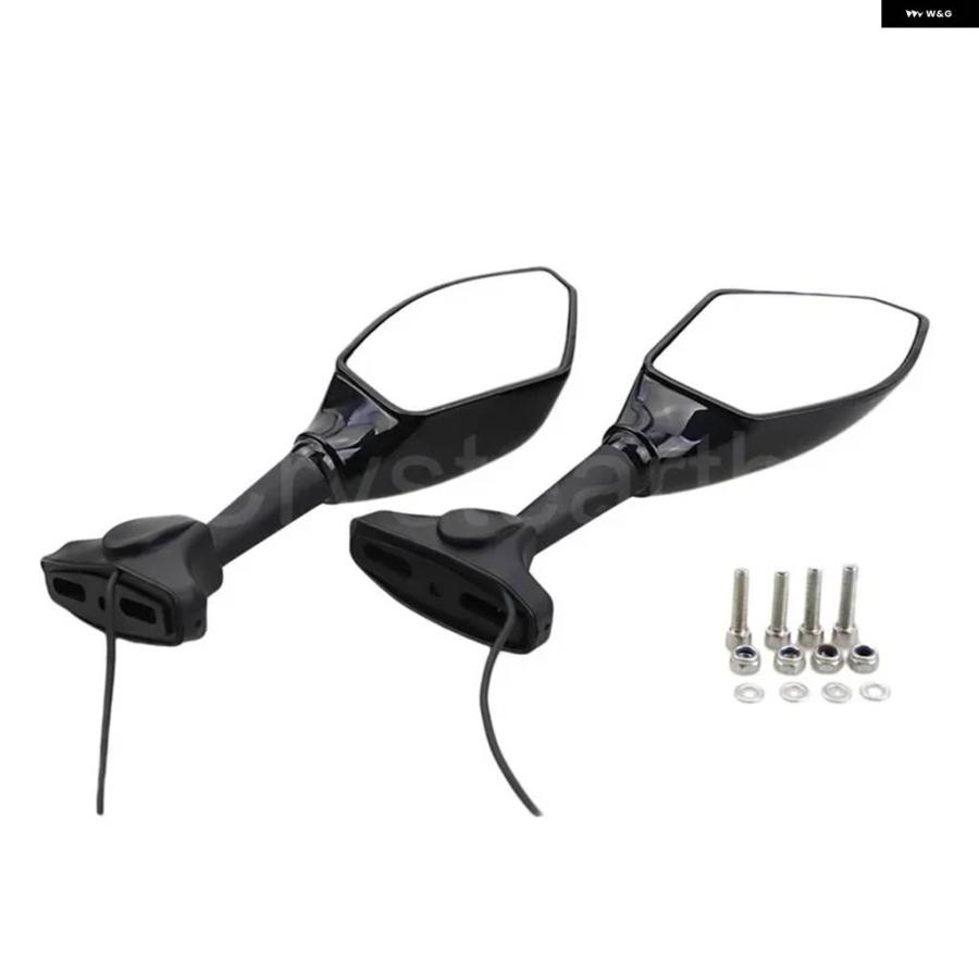並行輸入品オートバイ 一体型LEDウィンカー リアビューミラー ヤマハ YZFR1 1999 2000 2001-2009 FZ1 FAZER FZ6 FZ6S FJR1300の画像