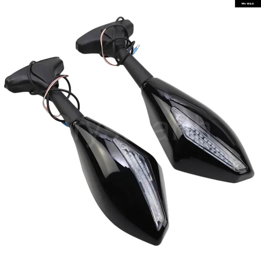 並行輸入品オートバイ 一体型LEDウィンカー リアビューミラー ヤマハ YZFR1 1999 2000 2001-2009 FZ1 FAZER FZ6 FZ6S FJR1300の画像