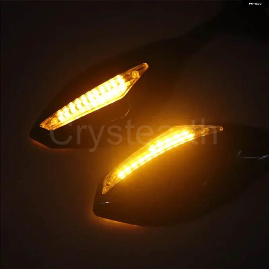 並行輸入品オートバイ 一体型LEDウィンカー リアビューミラー ヤマハ YZFR1 1999 2000 2001-2009 FZ1 FAZER FZ6 FZ6S FJR1300の画像