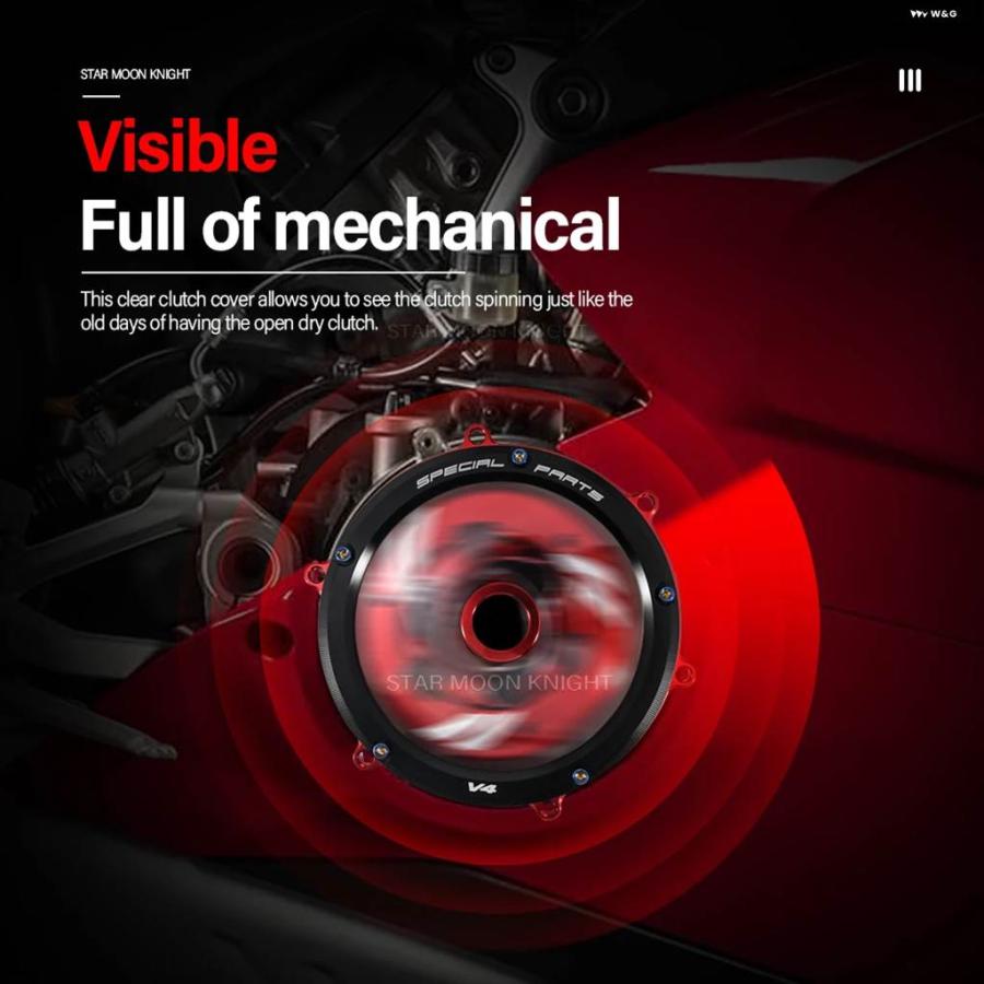 並行輸入品クラッチカバー エンジン レーシング スプリング リテーナー R プロテクター ガード ドゥカティ PANIGALE V4 V4S PECIALE 2018-2021の画像