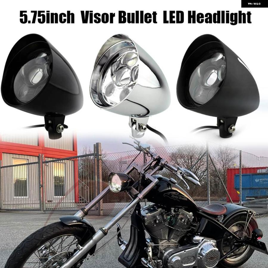 5.75インチ　LED バレットヘッドライト　ハーレー　砲弾型ヘッドライト 並行輸入品5.75インチ 6灯 LED ヘッドライト オートバイ バレット