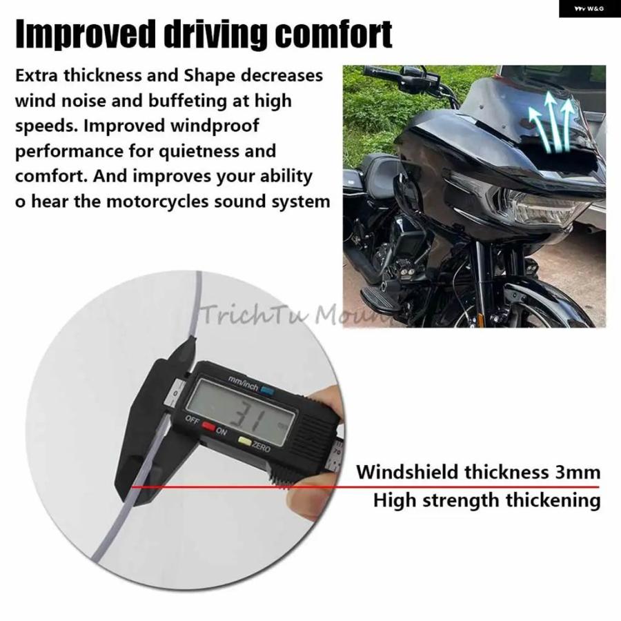 並行輸入品12インチPROTECT バイク スクリーン フロント フェアリング ウィンドシールド ウィンド ディフレクター ハーレー ストリートグライド FLHX/I_1