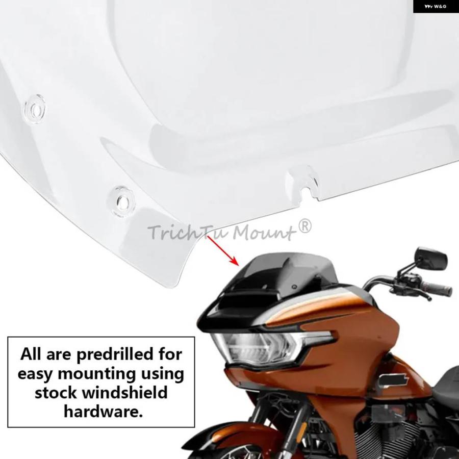 並行輸入品12インチPROTECT バイク スクリーン フロント フェアリング ウィンドシールド ウィンド ディフレクター ハーレー ストリートグライド FLHX/I_4