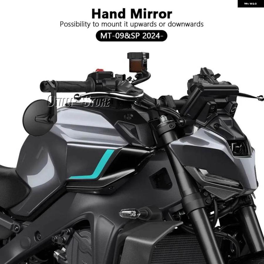 並行輸入品MT-09 SP 2024 バイク アクセサリー ブルーレンズ スポーツハンドル バーエンド ミラー バックミラー ヤマハ MT09 SP_1