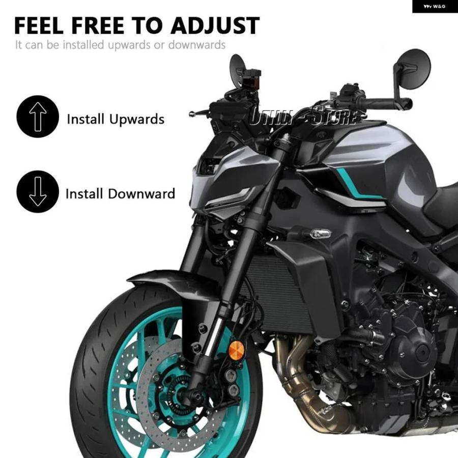並行輸入品MT-09 SP 2024 バイク アクセサリー ブルーレンズ スポーツハンドル バーエンド ミラー バックミラー ヤマハ MT09 SP_4