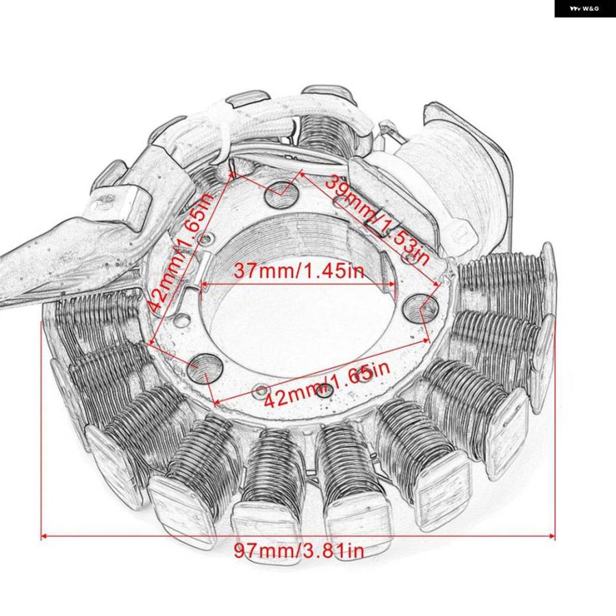 ブランド登録なし - 並行輸入品 自動二輪車 発電機 ステーターコイル ヤマハ YP125 YP125E YP125R YP150 YP180