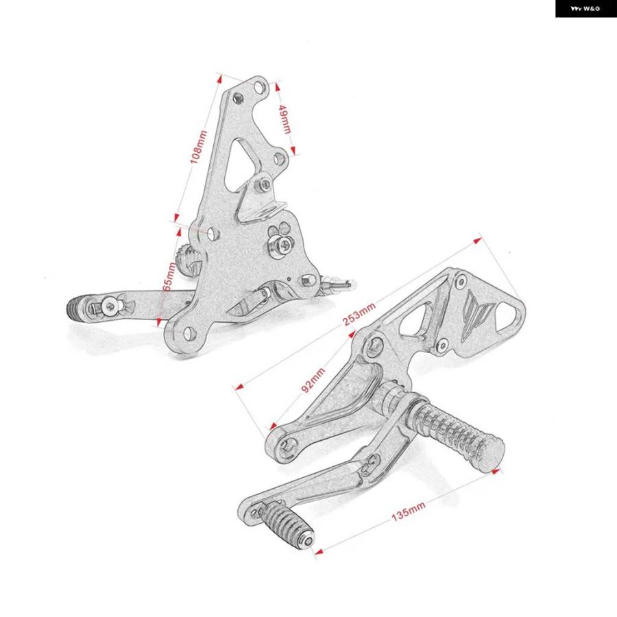 並行輸入品 2020 FZ-07 MT-07 CNC調整可能 フットレスト リアセット ヤマハ MT07 FZ07 2013-20の画像