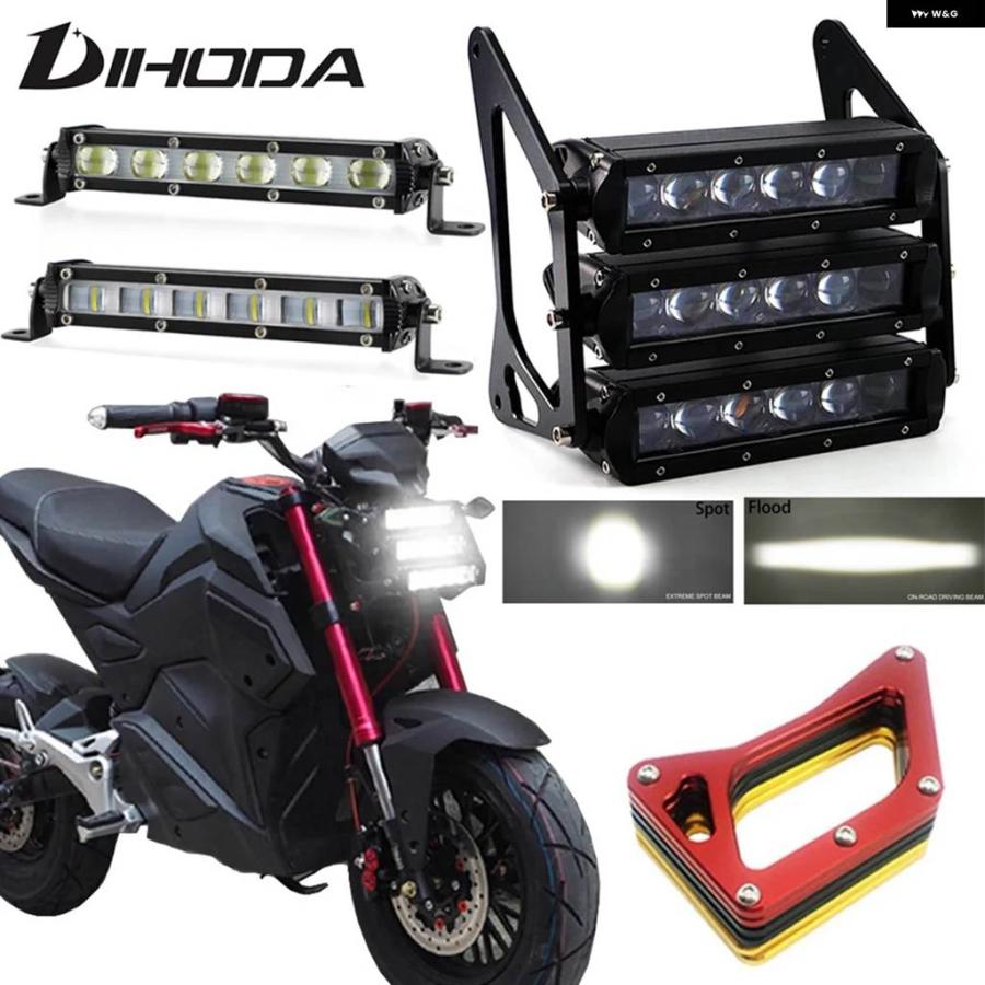 並行輸入品 オートバイ ヘッドライト 54W 12V 3400LM LED カスタム三層フロント フォーク ライトランプ 4色 ブ_9