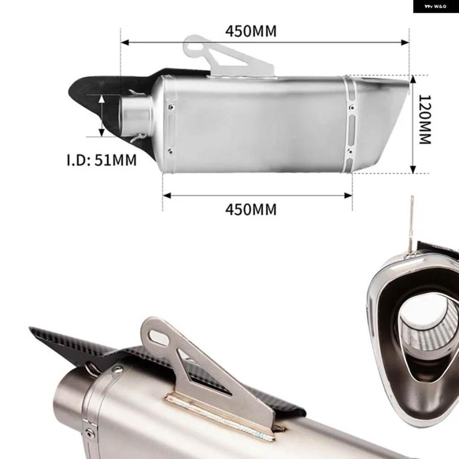 並行輸入品 51MM 汎用 エスケープ モト モトクロス マフラー オートバイ マフラー 自転車 ホンダ CBR650F CBR3の画像
