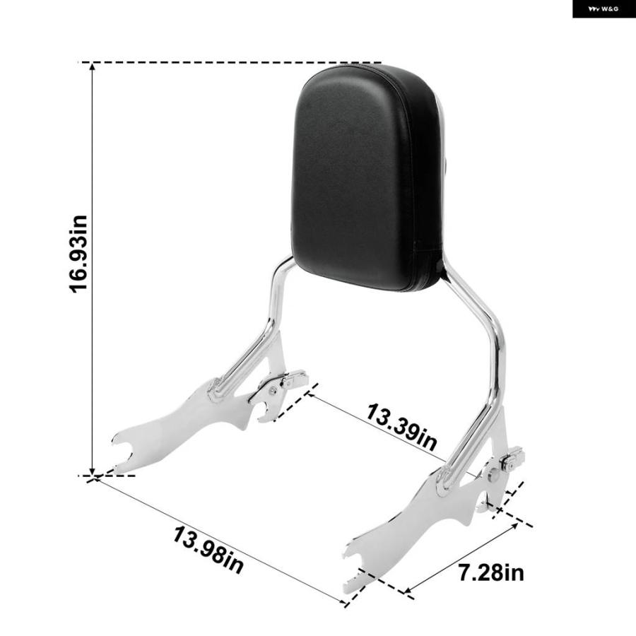 並行輸入品 ハーレー ソフテイル ファットボブ FXFBS 2018年以降 シーシーバー バックレストとドッキングハードウェアの画像