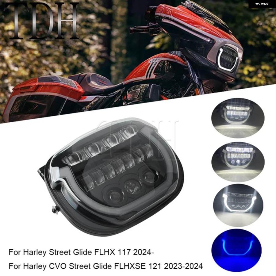 並行輸入品 E9 LED ヘッドライト プロジェクターDRLハイ/ロービーム ヘッドランプ ハーレー ストリートグライド FLHXの画像