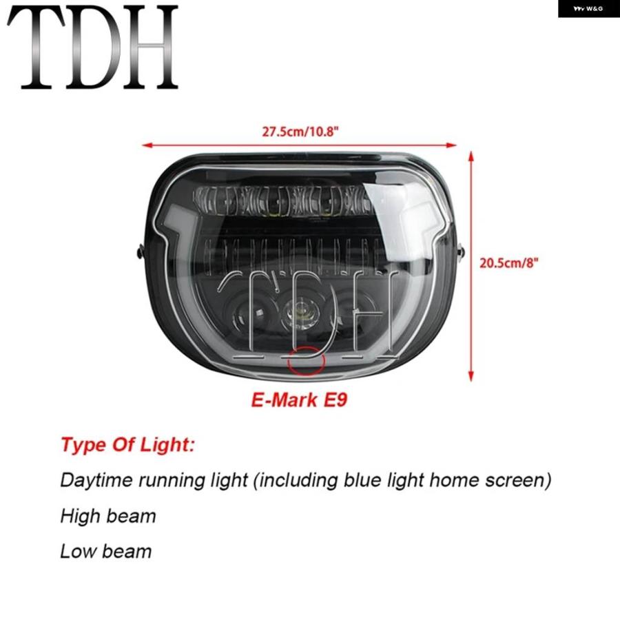 並行輸入品 E9 LED ヘッドライト プロジェクターDRLハイ/ロービーム ヘッドランプ ハーレー ストリートグライド FLHXの画像