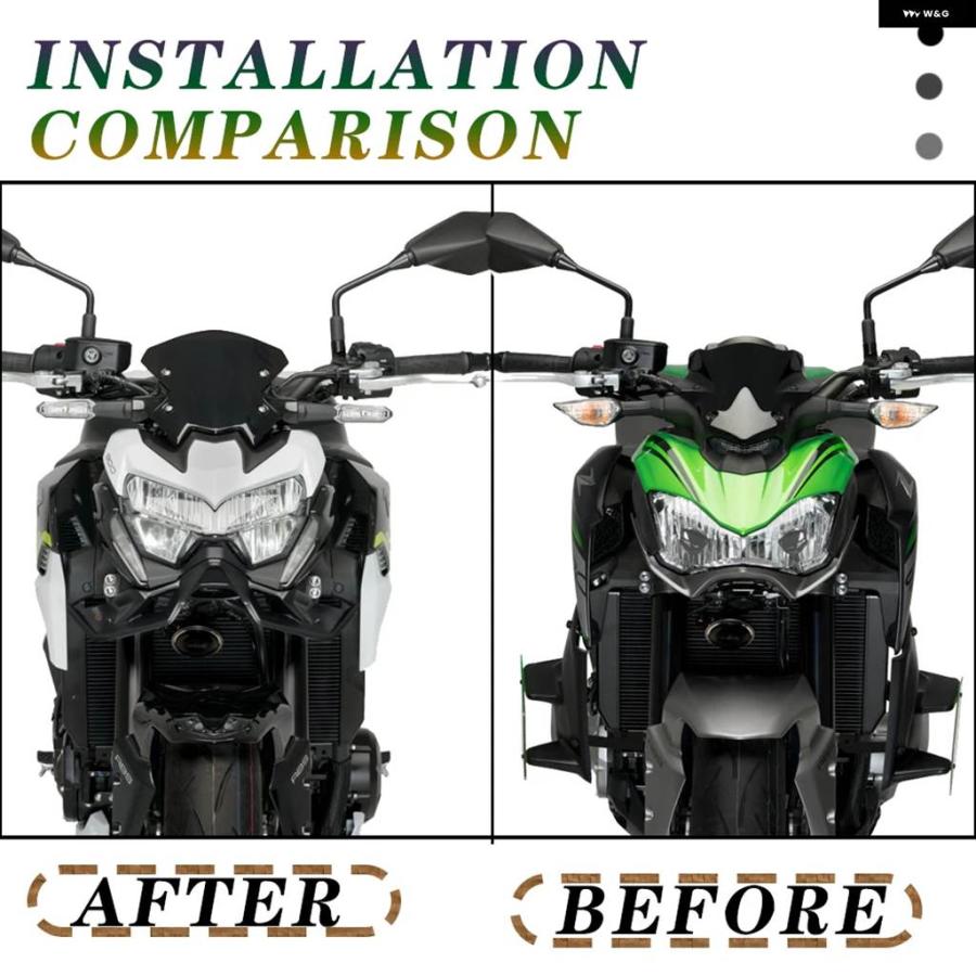 並行輸入品 オートバイ アクセサリー カワサキ Z900 PUIG ネイキッド フロントスポイラー ウィングレット エアロダイナミ_9