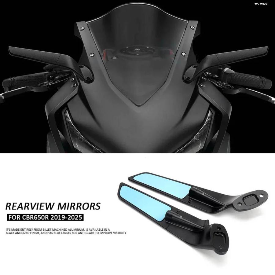 並行輸入品 ホンダ CBR650R 2019-2025 バイク アクセサリー サイドミラー ステルス ウィングレット バックミラーの画像