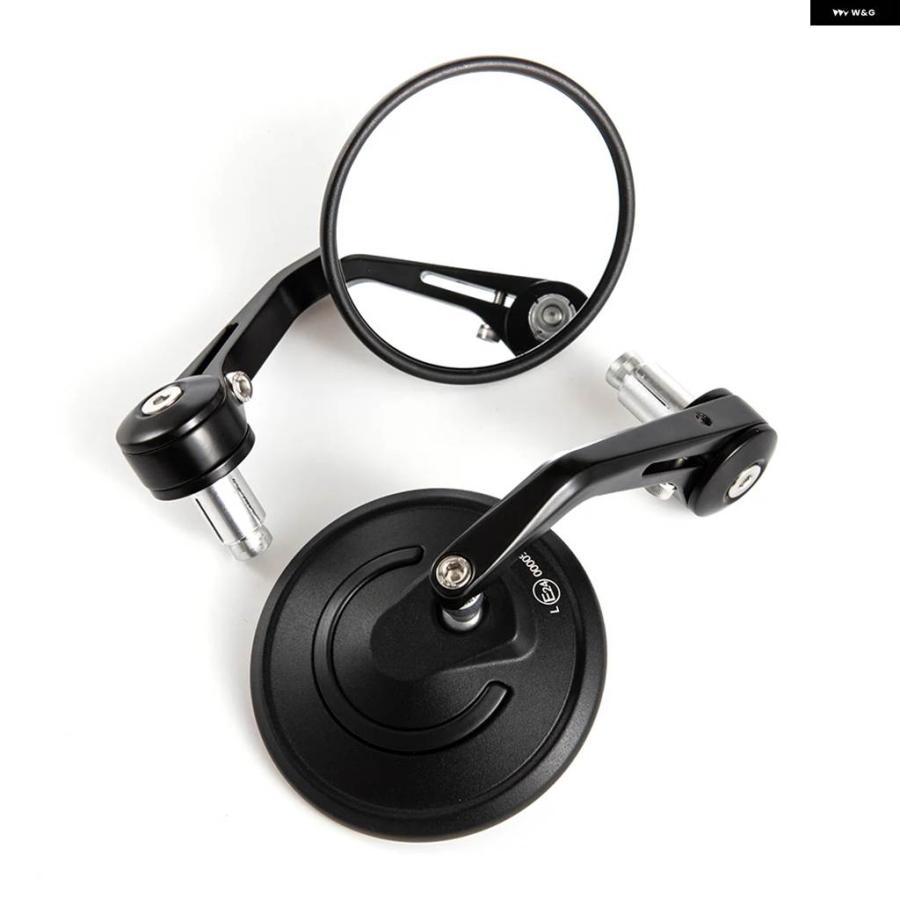 バイクミラー バーエンドミラー　ブラック 取り付けパーツ付き 並行輸入品 バイク ハンドルバー ミラー 7/8インチ 22MM バーエンド