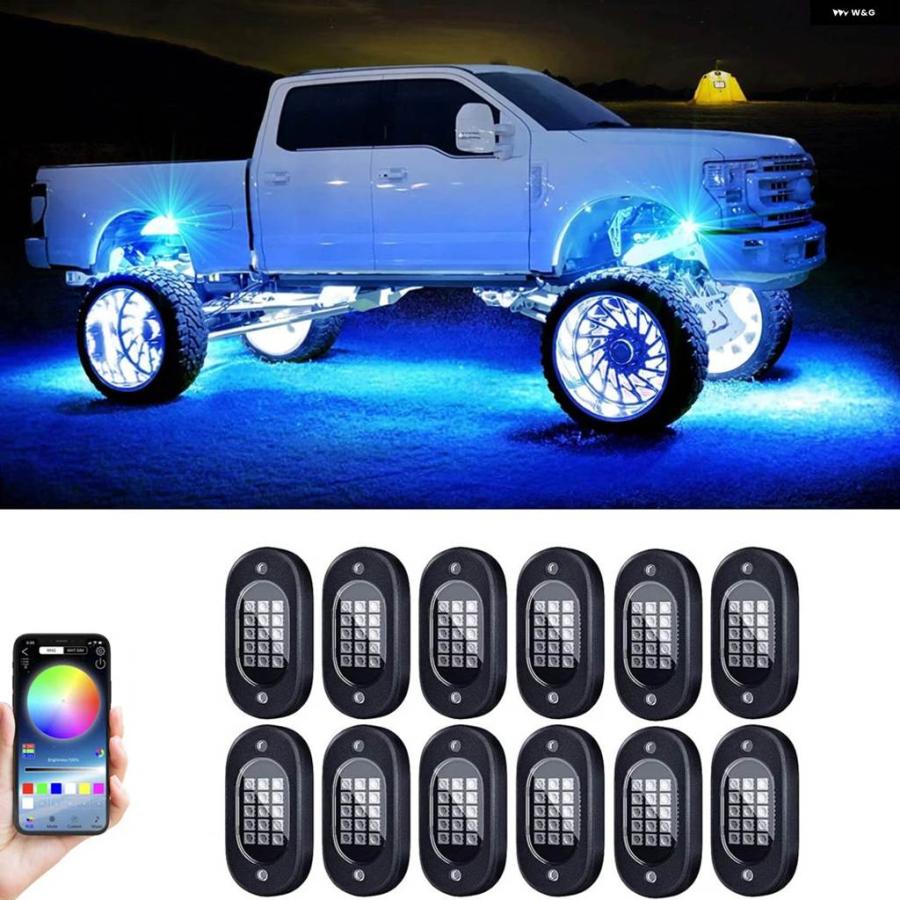 並行輸入品 アンダーグロー LED 車用ライト アンダーボディランプ 車用 RGB 地上ライト アプリ 制御 12V トレイルリグライト 車