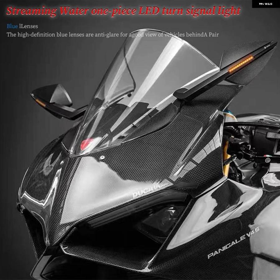 並行輸入品 ドゥカティ PANIGALE V4S V4 PANIGALE V2 2018-2024 用 バイク ミラー LED ウィンカー シグナル 折りたたみ 式の画像