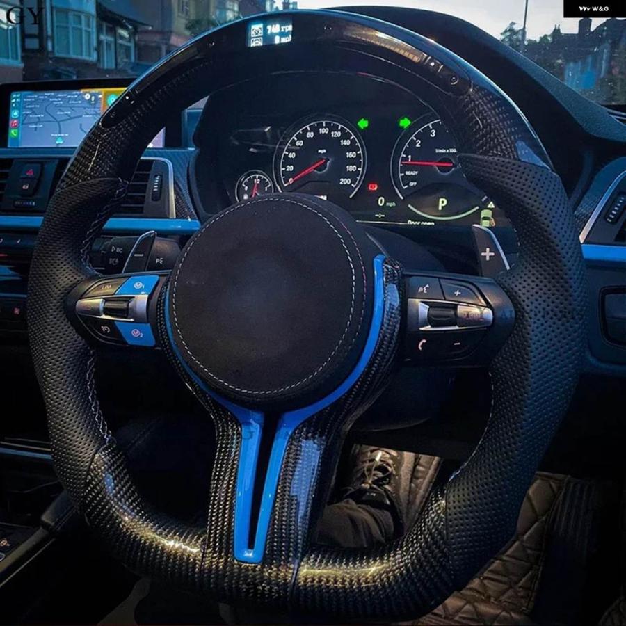 並行輸入品 LED ステアリングホイール カーボン BMW M1 M2 M3 M4 M5 M6 F30 F10 F15 F16 F32 F80 F82 3 4 5 6 X3 X5の画像