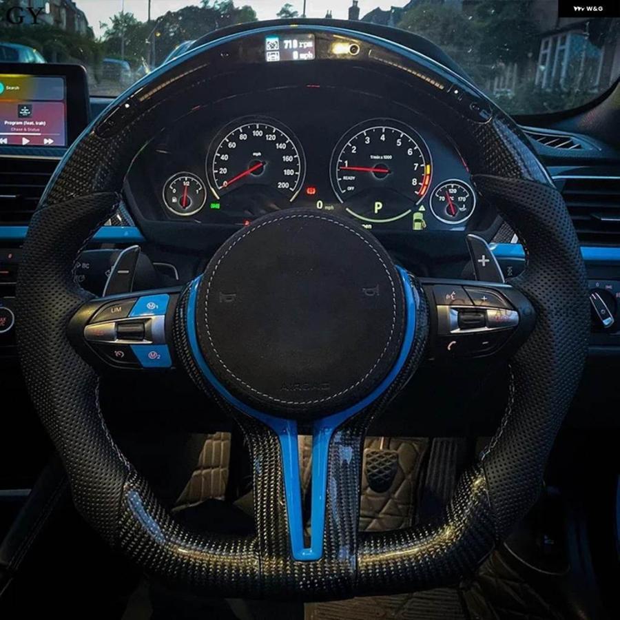 並行輸入品 LED ステアリングホイール カーボン BMW M1 M2 M3 M4 M5 M6 F30 F10 F15 F16 F32 F80 F82 3 4 5 6 X3 X5の画像