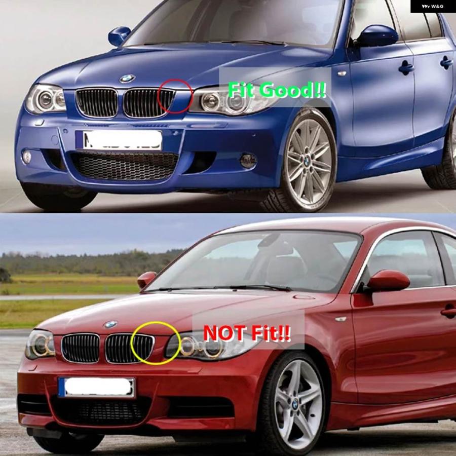 並行輸入品 フロント バンパー KINDEY M スタイル グリル BMW 1シリーズ E81 E82 E88 E87 2004-2011 ダブルスラットグロス グリの画像