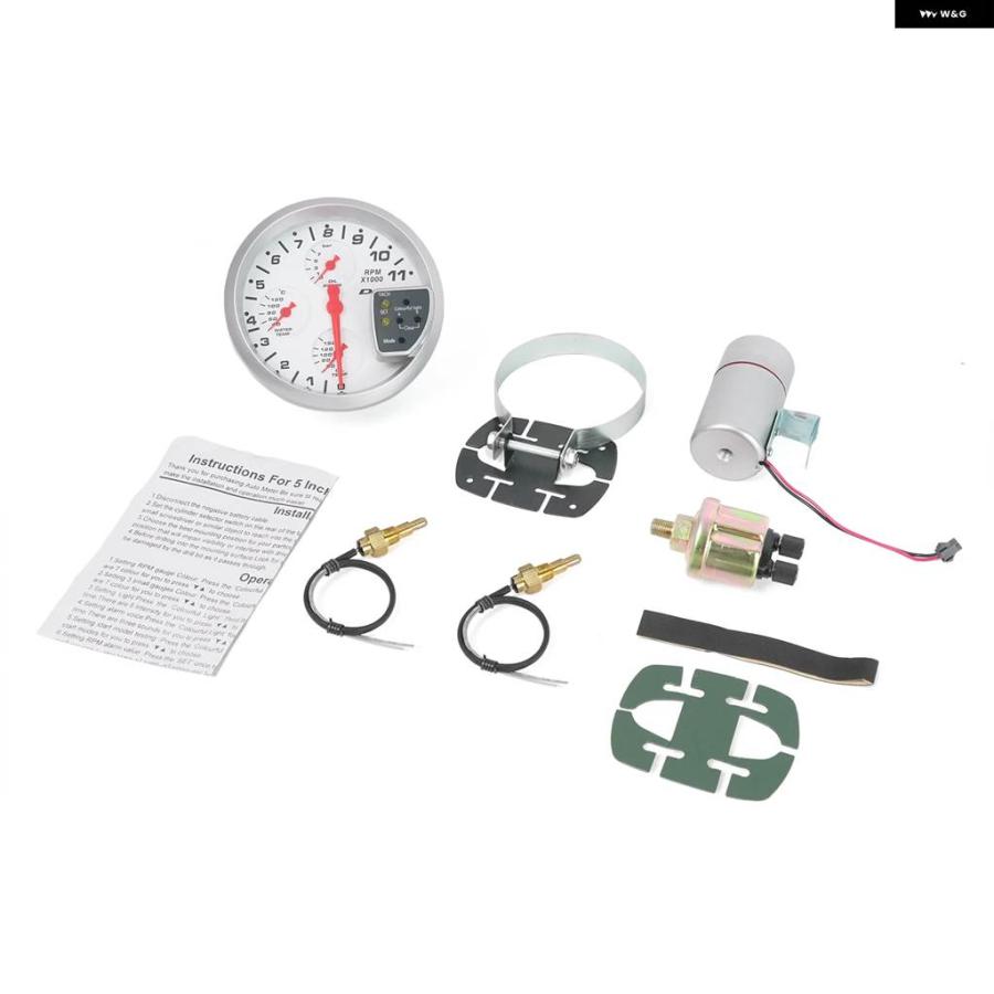 並行輸入品 DOFI 5インチ 4-IN-1 カーゲージセット タコメーター 水温