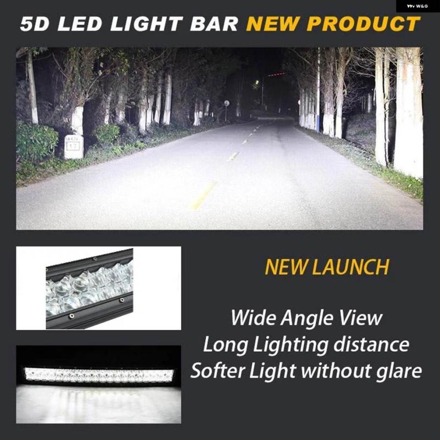 並行輸入品 8/16/22/32/42/50/52インチ 5DカーブストレートオフロードLED ライトバー ジープ 4X4 ATV SUV LEDバー トラック 作業_14