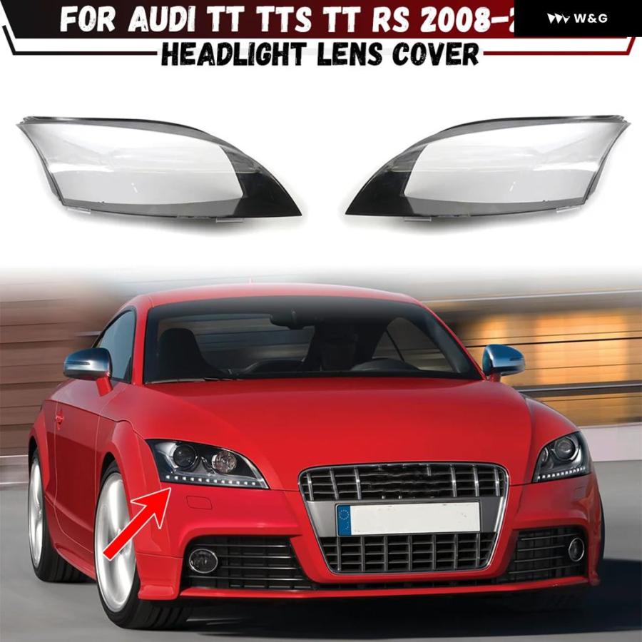 並行輸入品 アウディ TT TTS RS 2008-2014 ヘッドライト カバー クリア