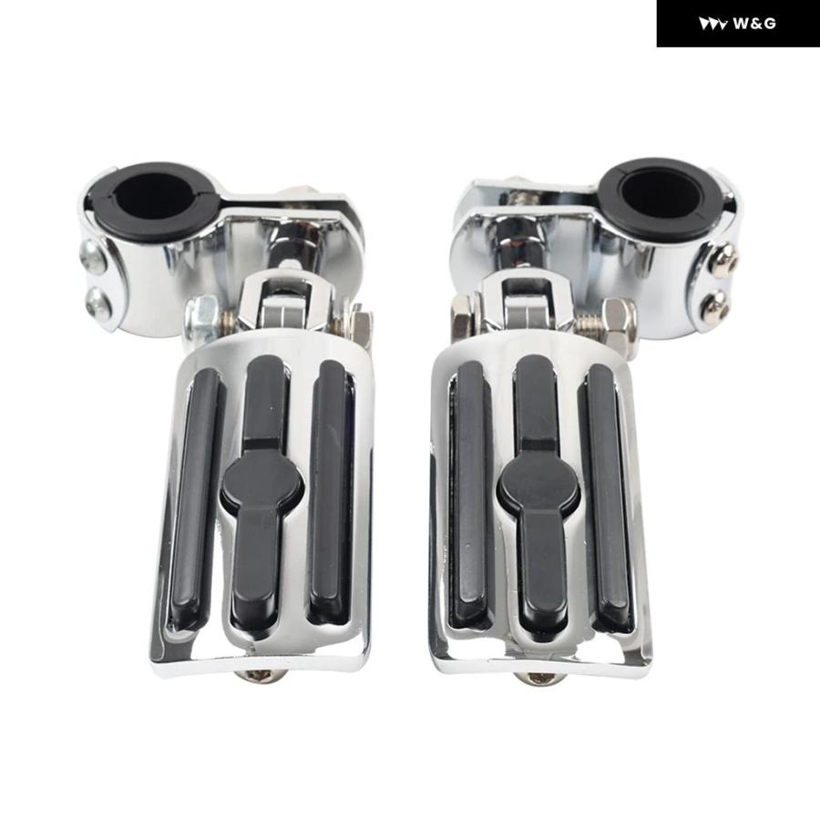 並行輸入品  オートバイ バイク フットペグ レスト 1インチ 1-1/4インチ クラッシュ バー ハーレー ダビッドソン ツーリ_2