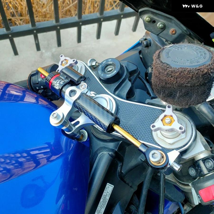 並行輸入品2009 2010 オートバイ バイク ステアリング ダンパー ブラケット スタビライザーリニア マウント サポート キット ヤマハ YZFR6 2006-2016 20の画像