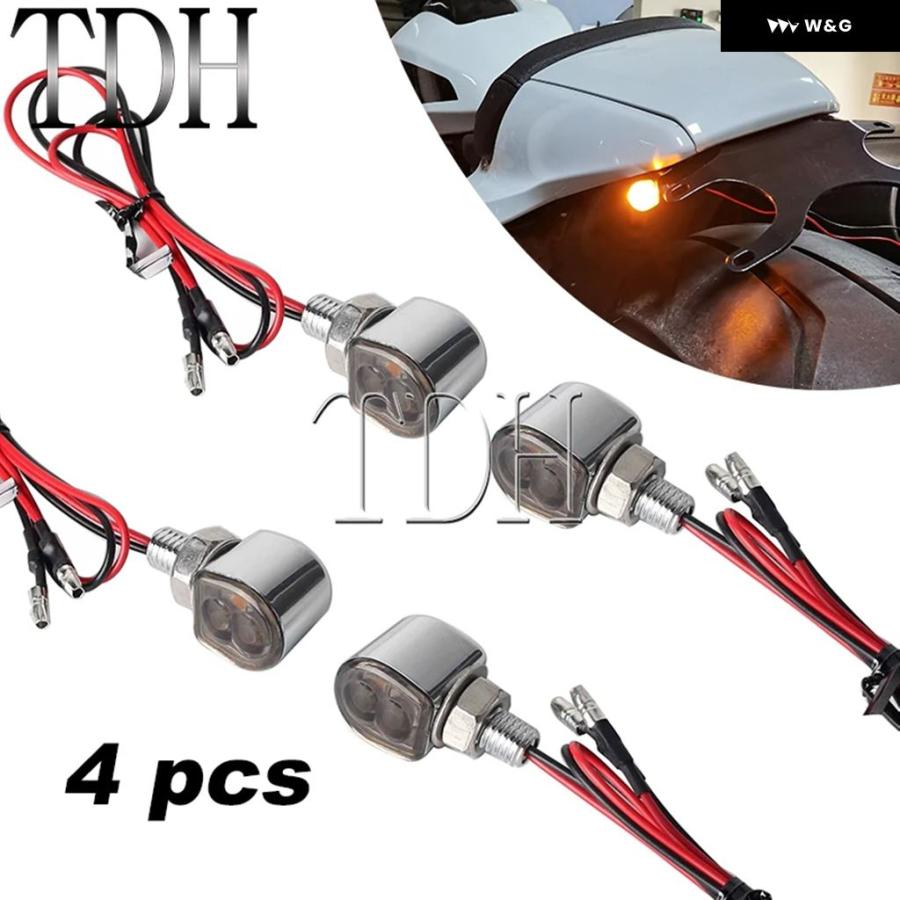 並行輸入品オートバイ バイク LED ウィンカーライト ミニ アンバー フラッシュライト インジケーター LED ウィンカーランプ カフェレーサー ハーレー ホの画像