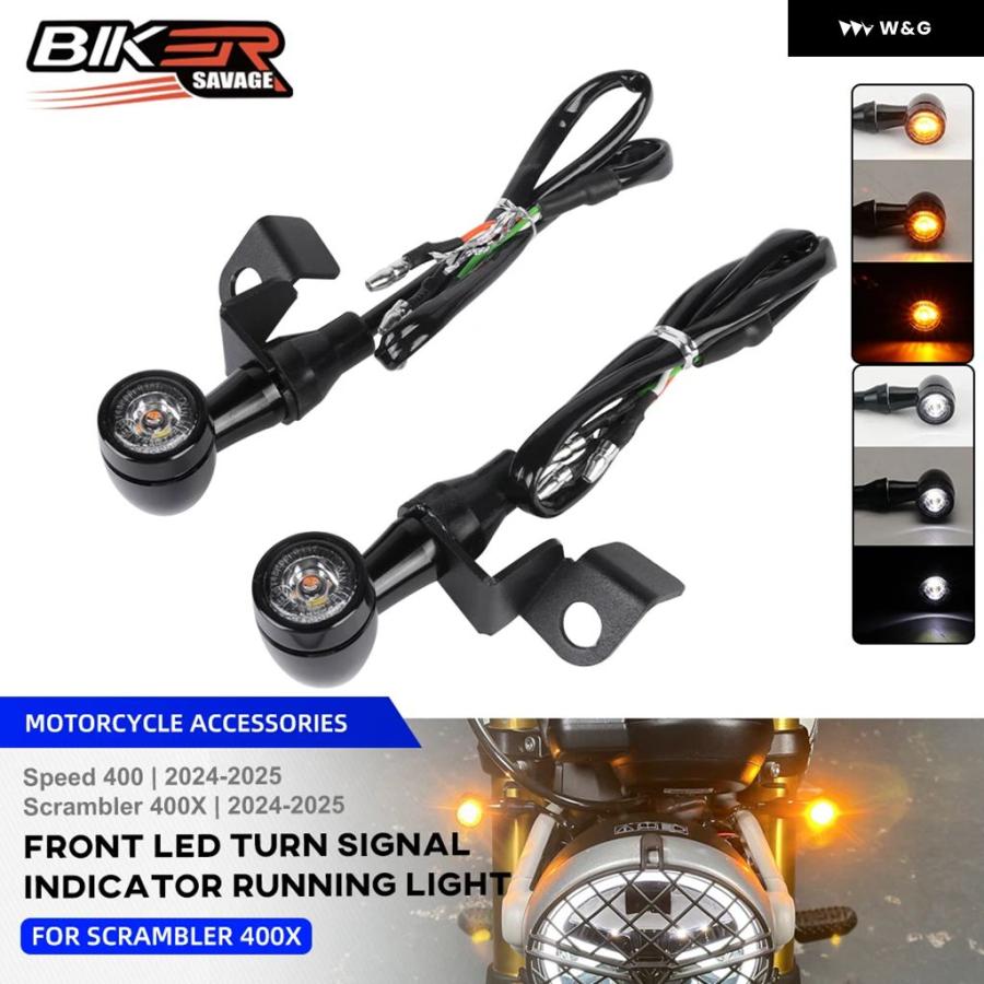 並行輸入品スクランブラー 400X LED ウィンカー フローティングライトスピード 400 2025 オートバイ バイク アクセサリー 点滅 インジケーター ウィンカ_4