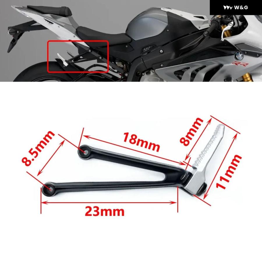 並行輸入品パッセンジャー フットペグ ブラケット BMW S1000RR 2009-2017 2016 オートバイ バイク パーツ ブラック シルバー リアペダルの画像