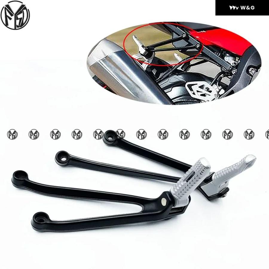 並行輸入品パッセンジャー フットペグ ブラケット BMW S1000RR 2009-2017 2016 オートバイ バイク パーツ ブラック シルバー リアペダルの画像