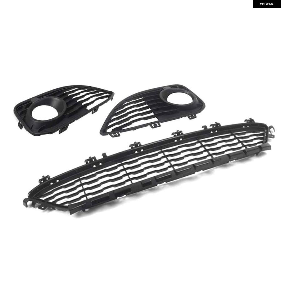 並行輸入品3個 車用フロント バンパー アンダー グリル フォグランプ カバー グリル ABS ブラック BMW 1シリーズ F20 F21 2015-2019_2