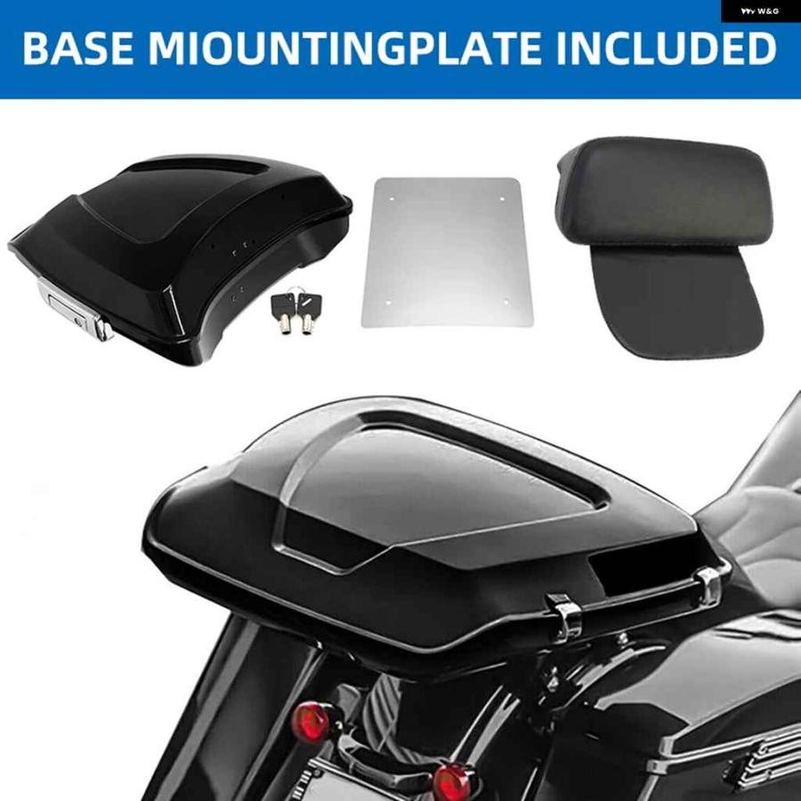 並行輸入品オートバイ バイクパック トランク ブラックラッチバックレスト付き ハーレー ツーリングエレクトラストリートグライド ウルトラ クラシック_6