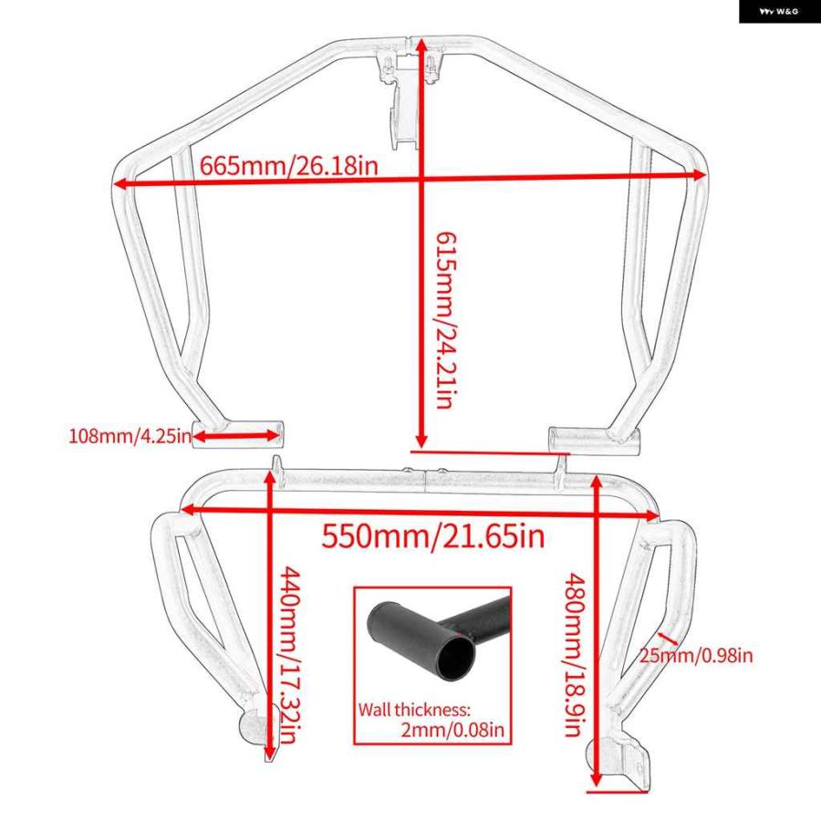 ブランド登録なし - 並行輸入品ホンダ XL750 XL 750 トランスカルプ 2023-2024 発動機 衝突 赤ちょうちん かばい立て バンパー スタングケージ ひな型 自動二輪車 自動二輪車