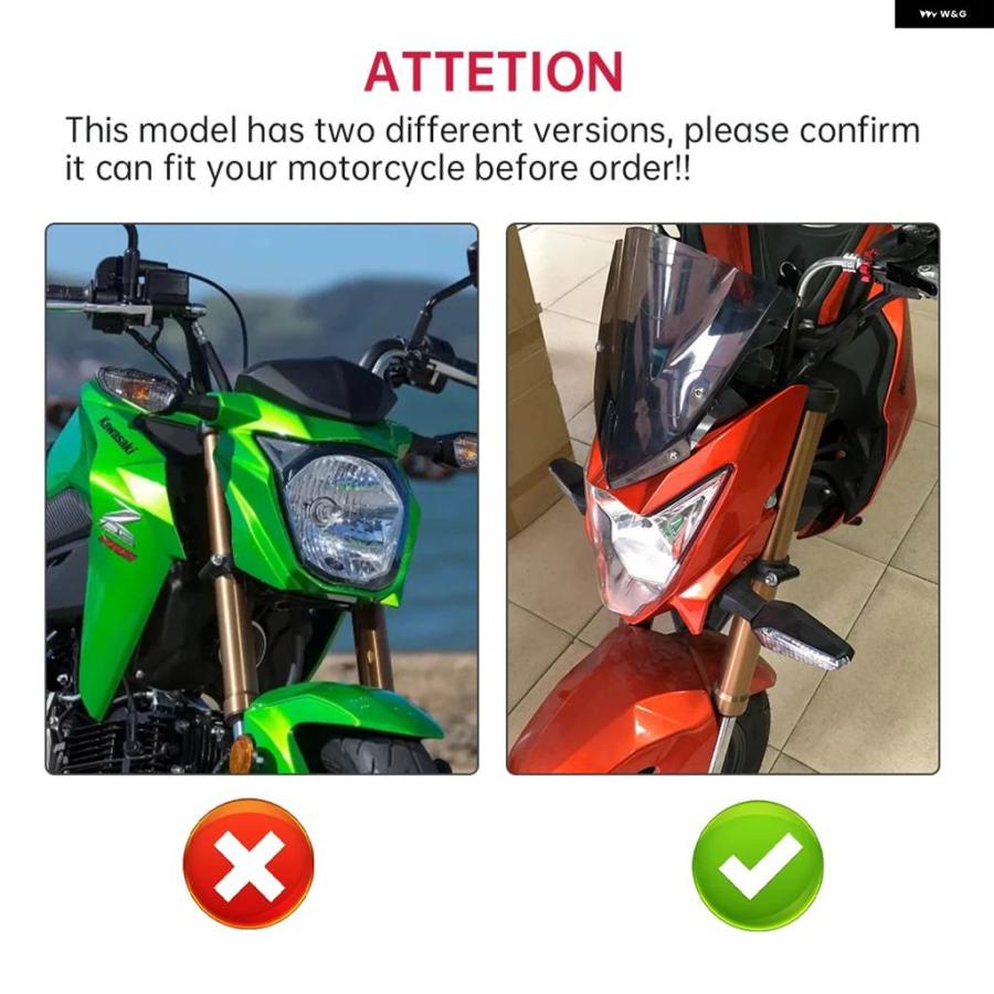 並行輸入品ウィンドシールド ウィンドスクリーン カワサキ Z 125 Z125 PRO 2016-2021 バイク アクセサリー ウィンドスクリーン エアデフレクターペア_6